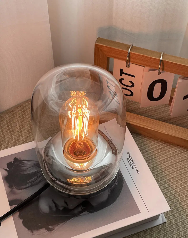 Geometric glass essential oil aromatherapy lamp with modern design