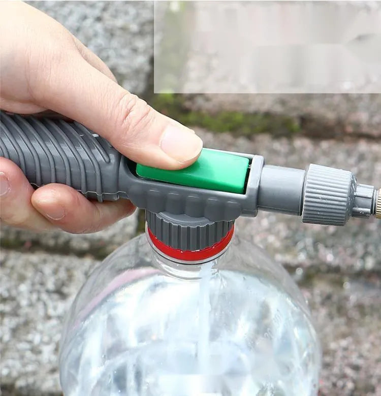 Universal watering sprayer nozzle attachment for plastic beverage bottles with 30cm tube