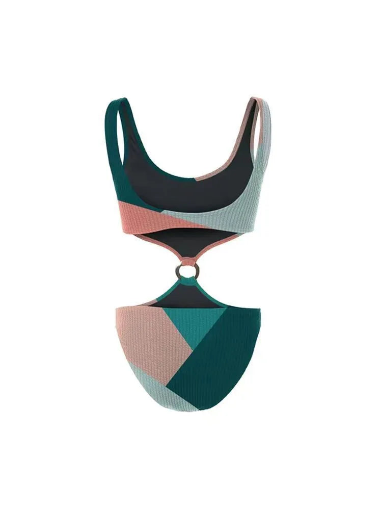 Two-piece bikini set with mesh gauze skirt in colour-matched design for swimming sports