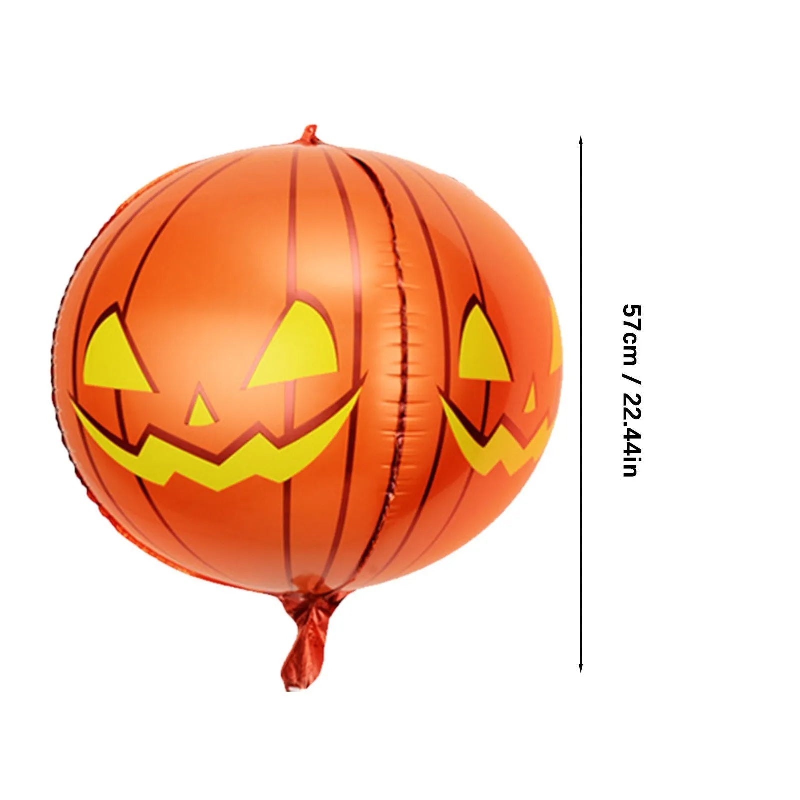 Large green Halloween eyeball balloon with bloodshot design, shown inflated.