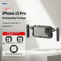 Aluminium alloy metal lens filter expansion box for iPhone 15 Pro and Pro Max with 67mm filter adapter and cold shoe mount