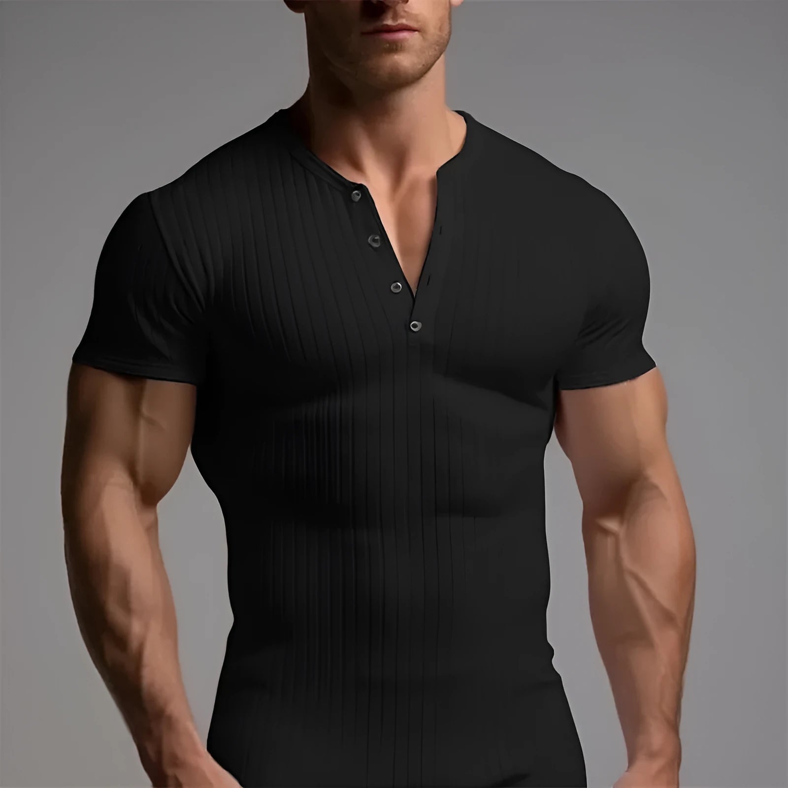 Men's slim-fit sports t-shirt in Army Green colour on a white background.