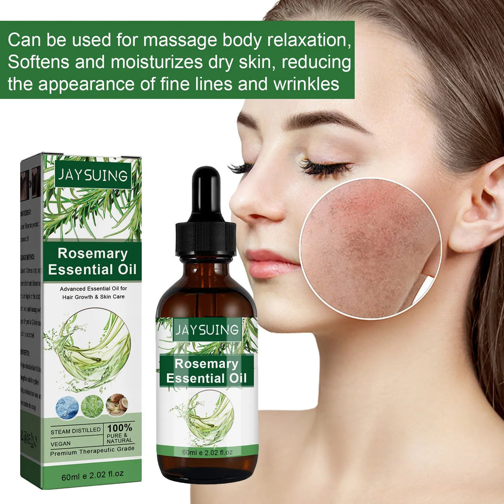 60ml rosemary essential oil with jojoba and coconut for hair nourishment, includes two brushes