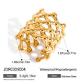 Women's stainless steel ring open mouth geometric shape electroplating non-fading titanium steel finish JDR0309004 colour