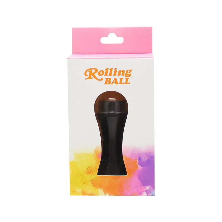 Volcanic stone portable roller for oily skin control in black, green, pink, and white.