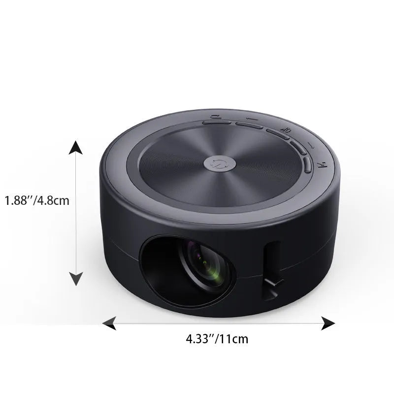 YT200 portable wired same screen LED projector in compact 110mm x 47mm size