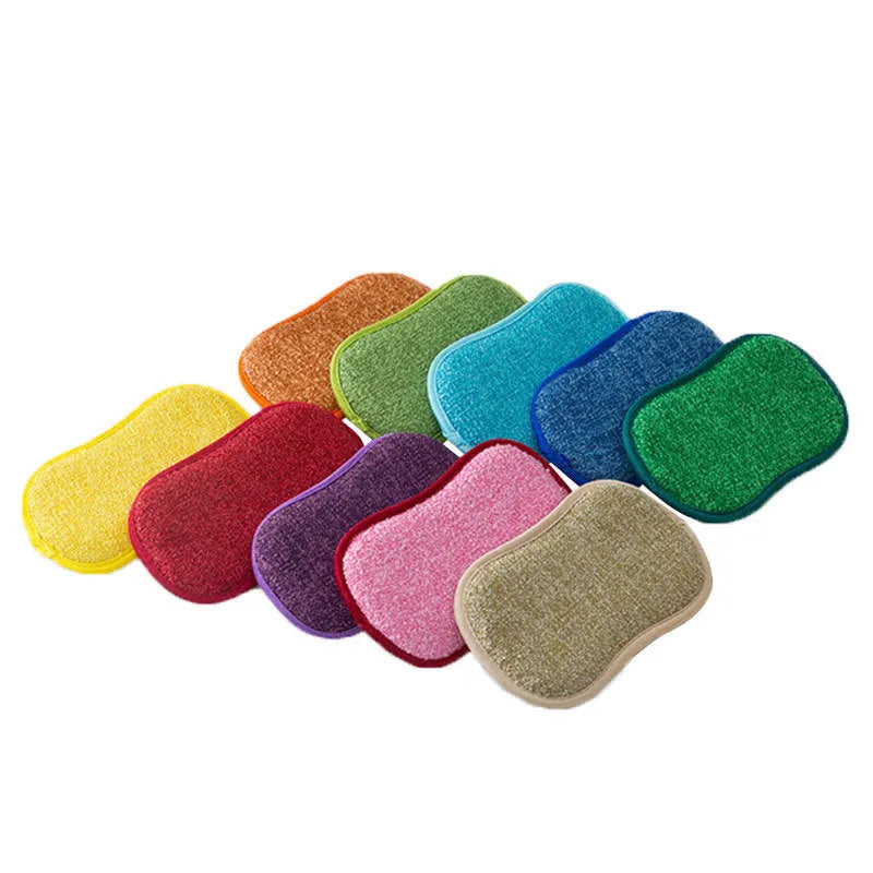 Double-sided kitchen cleaning sponge set 10PCS with scrub and absorbent sides for dish washing and pot cleaning