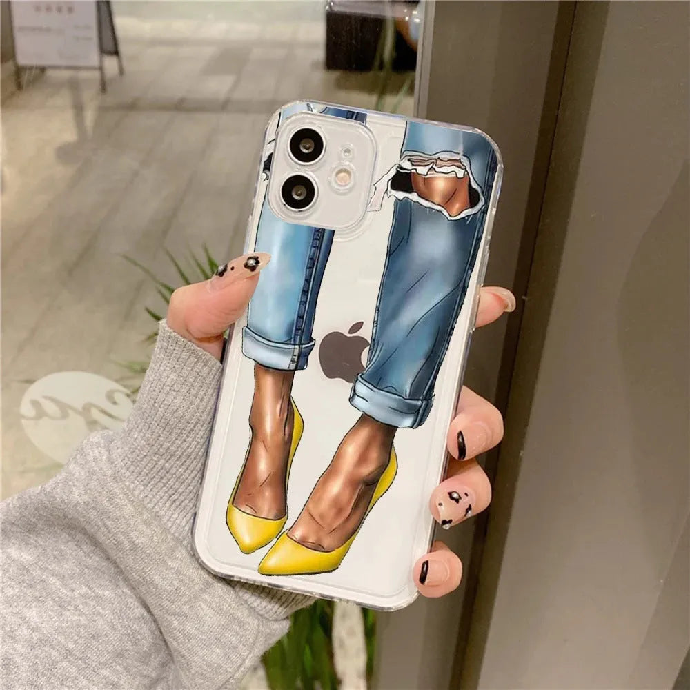 Fashion bikini girl iPhone case with braided design, soft TPU shell, fall protection, painted finish.
