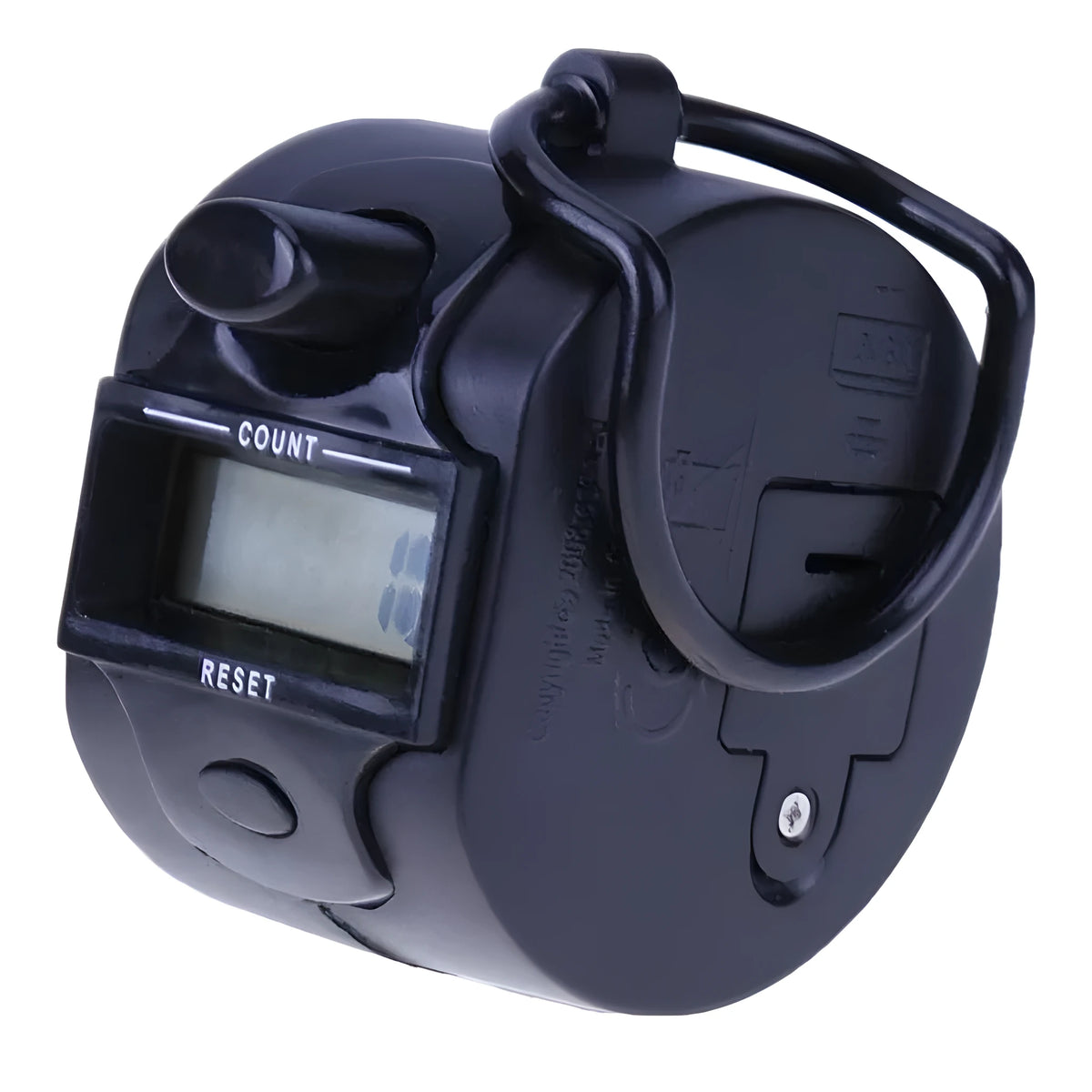 Handheld 5 digit electronic tally counter with zero clearing switch and large LCD display, for people flow statistics.