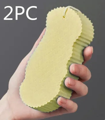 White 3D bath sponge with fish scale pattern for gentle body exfoliation in shower.