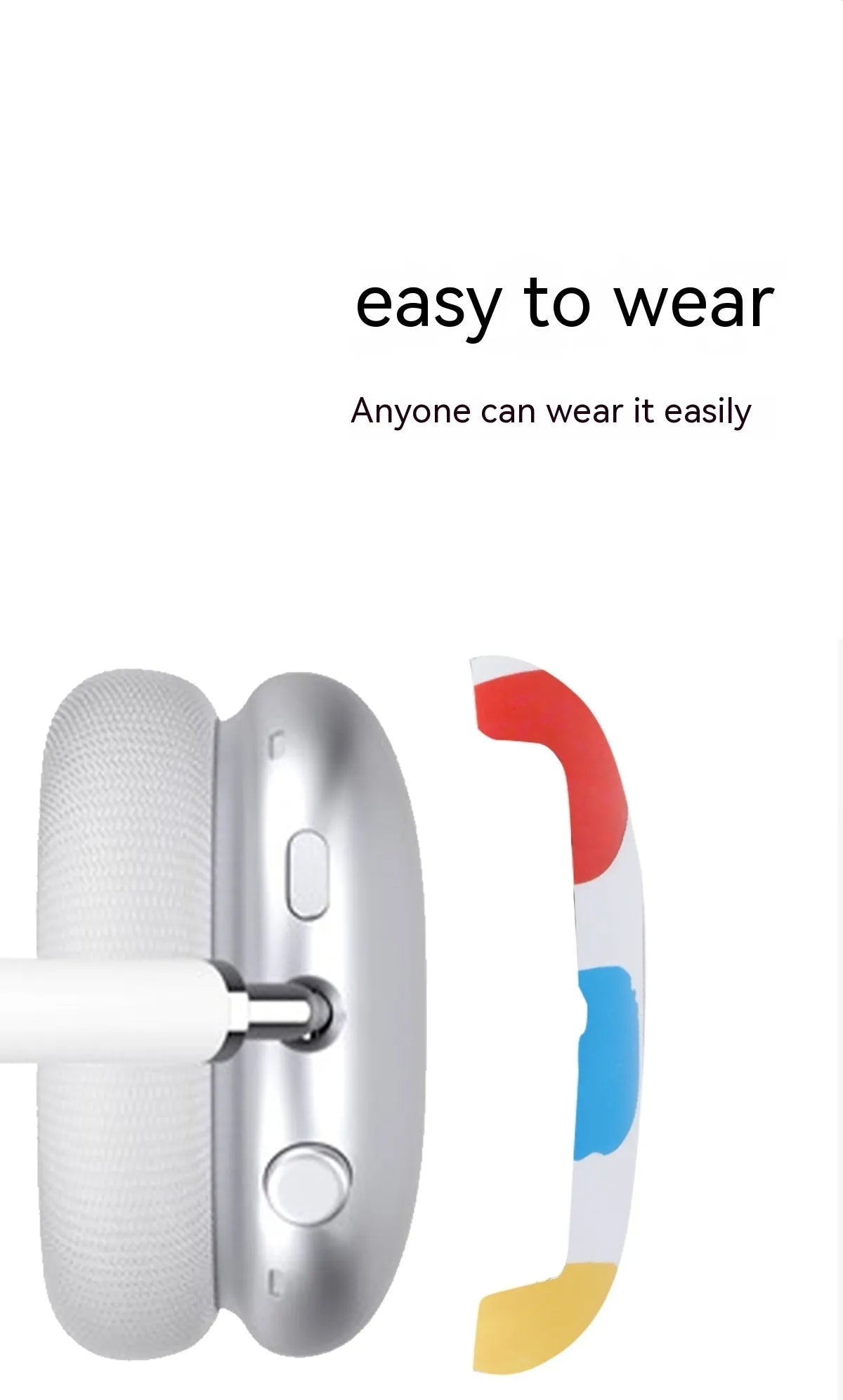 Wave point pattern case for AirPods Max headphones showing moulded interior for ear cup and headband protection