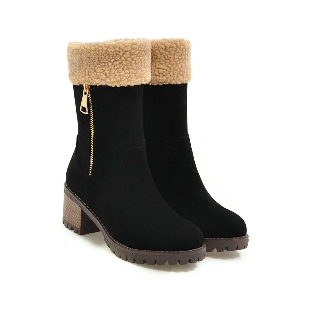 Pair of unisex winter snow boots with a rubber sole and plush lining in one of four available colours.