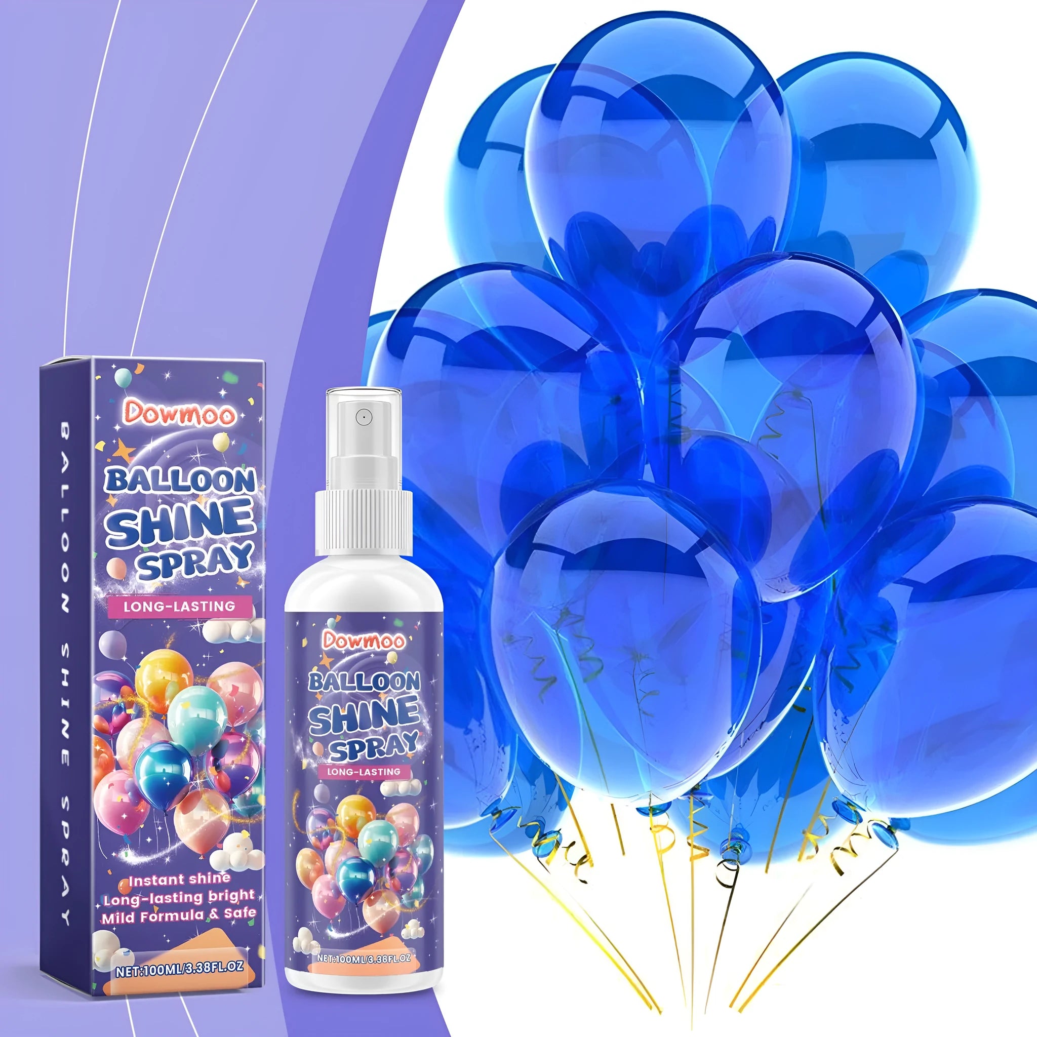 100ml bottle of clear balloon surface spray with lustre finish for shiny balloon texture.