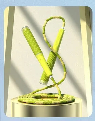 Children's bamboo bead skipping rope in blue, green, pink, or purple on a 2.8m cord.