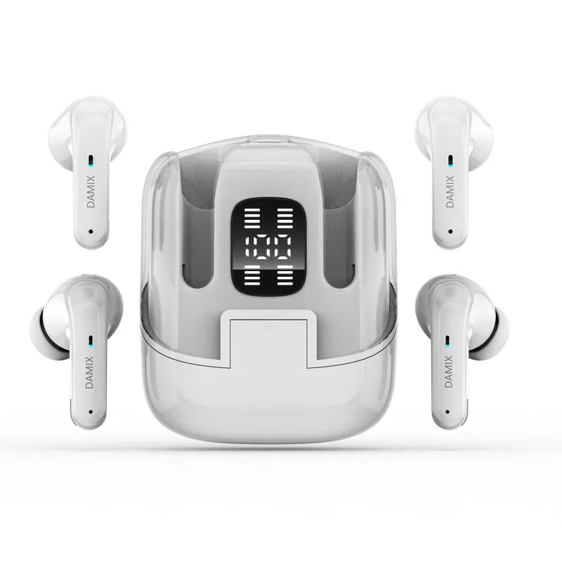 DX16 Couple Bluetooth Headset wireless earbuds in Black with digital display and in-ear design