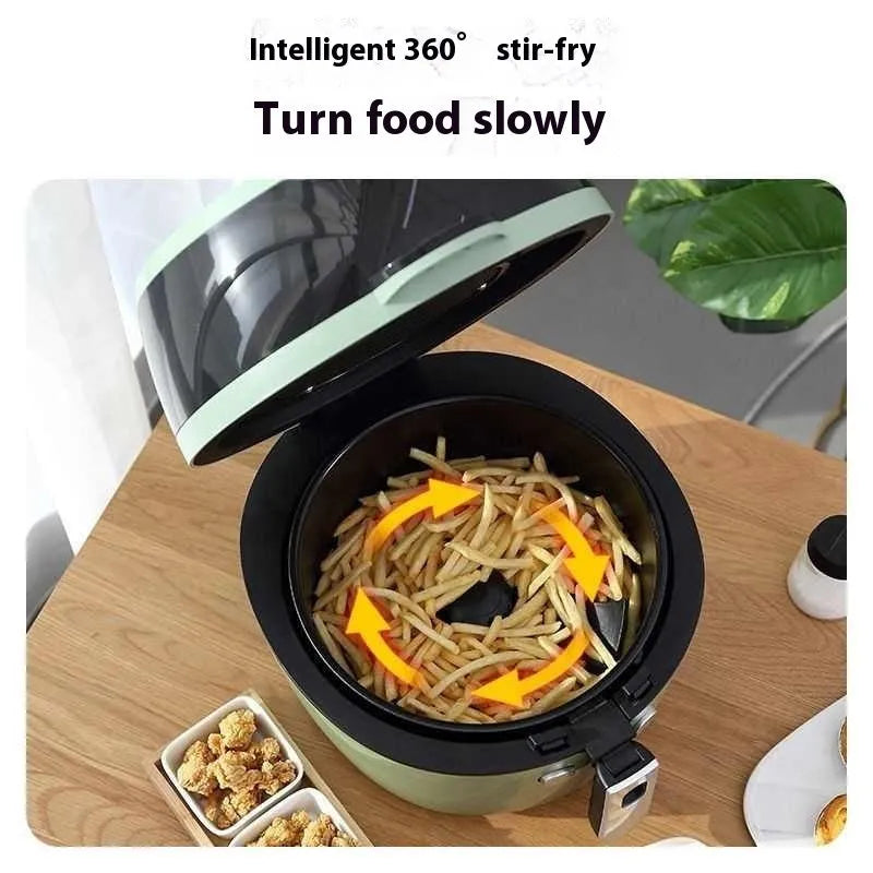 Large 8-litre capacity air fryer oven with mechanical buttons and a clear viewing window on the door.
