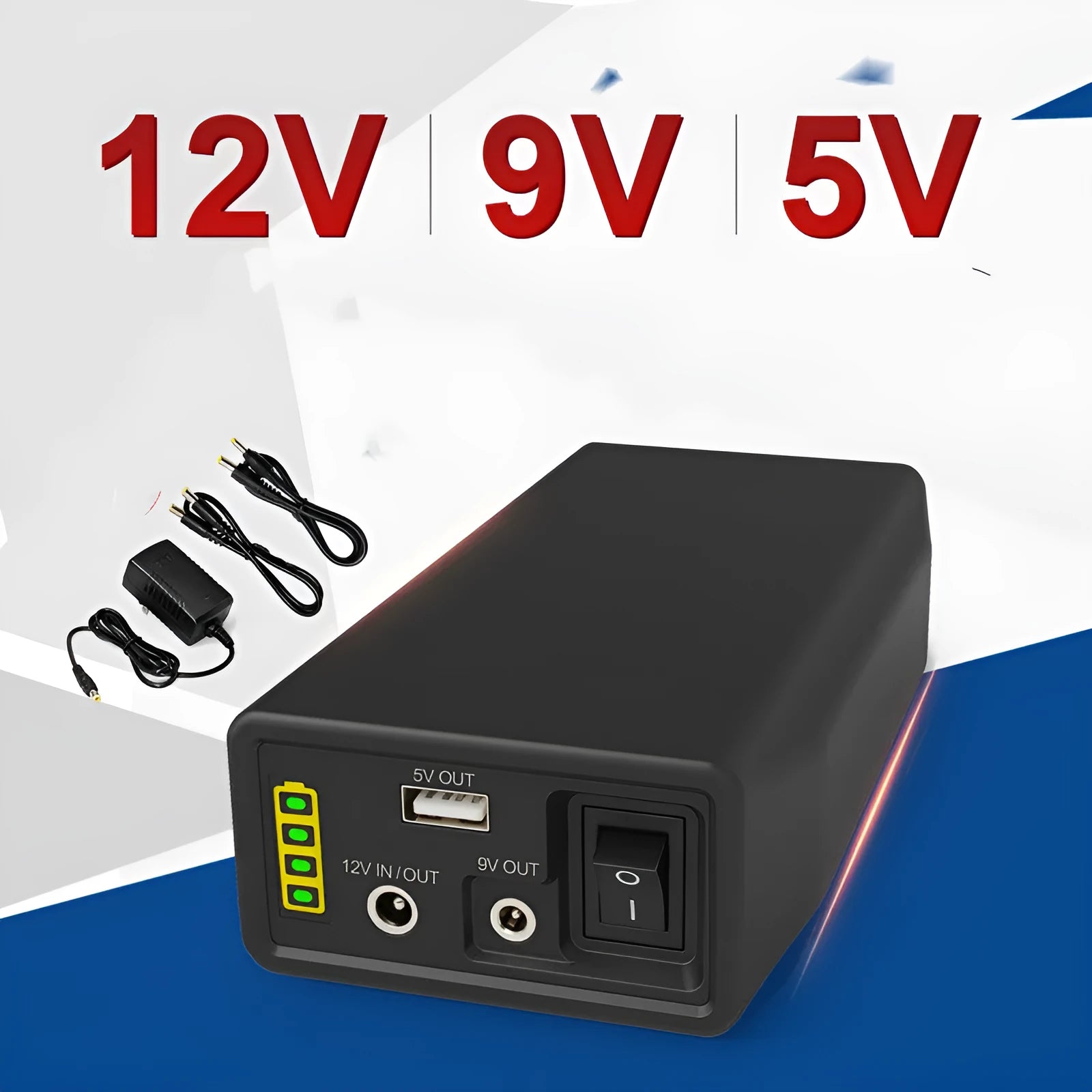 LF4100 12V lithium iron phosphate battery with charger and cables for compact backup power