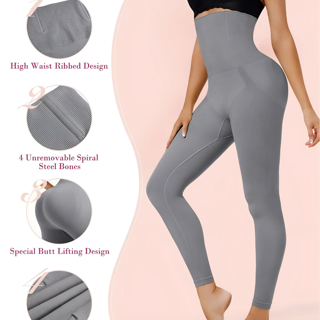 High waist cropped pants in nylon, slimming belly contracting, available in five colours and sizes S to XXL.