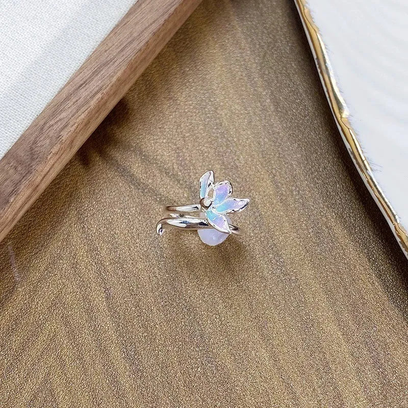 Copper insect motif ring with adjustable opening and dripping oil treatment colours
