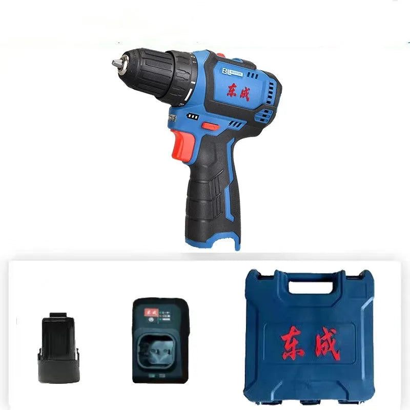 Blue handheld lithium electric drill screwdriver bare machine for DIY and home repair tasks