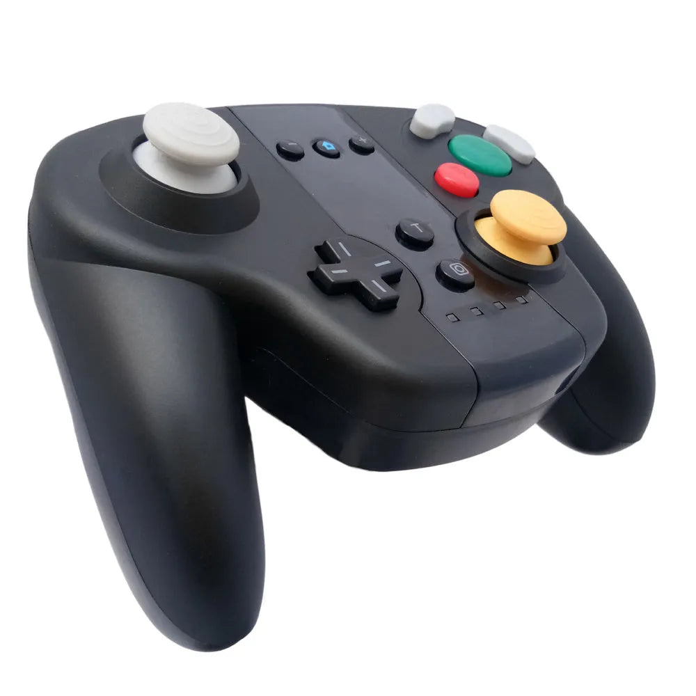 Black wireless gamepad with colourful packaging for Nintendo Switch and Windows PC gaming