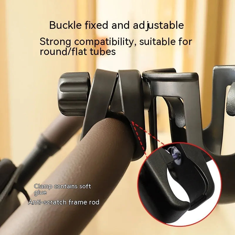 Black ABS plastic universal car cup holder measuring 19x10x11.3cm