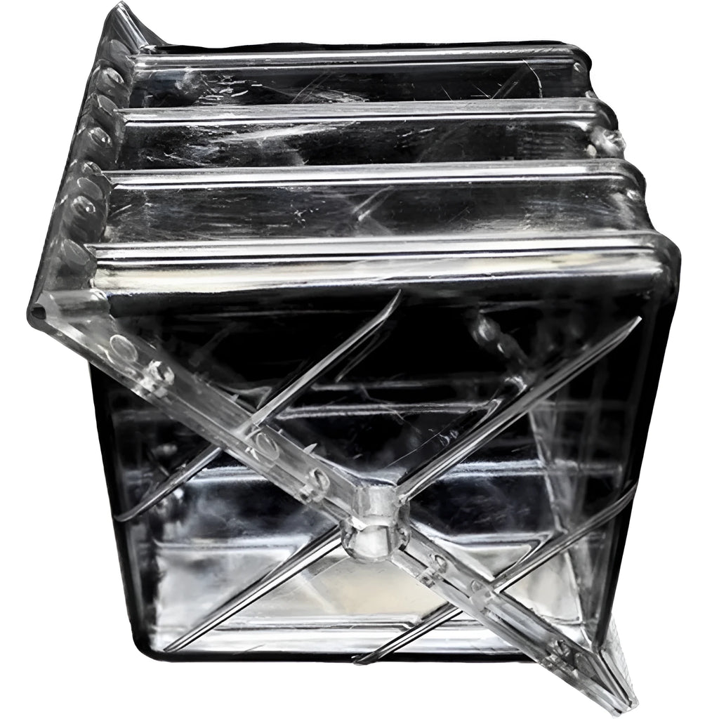 Square high-strength plastic growth mould for shaping watermelons and melons, 13cm interior dimensions.