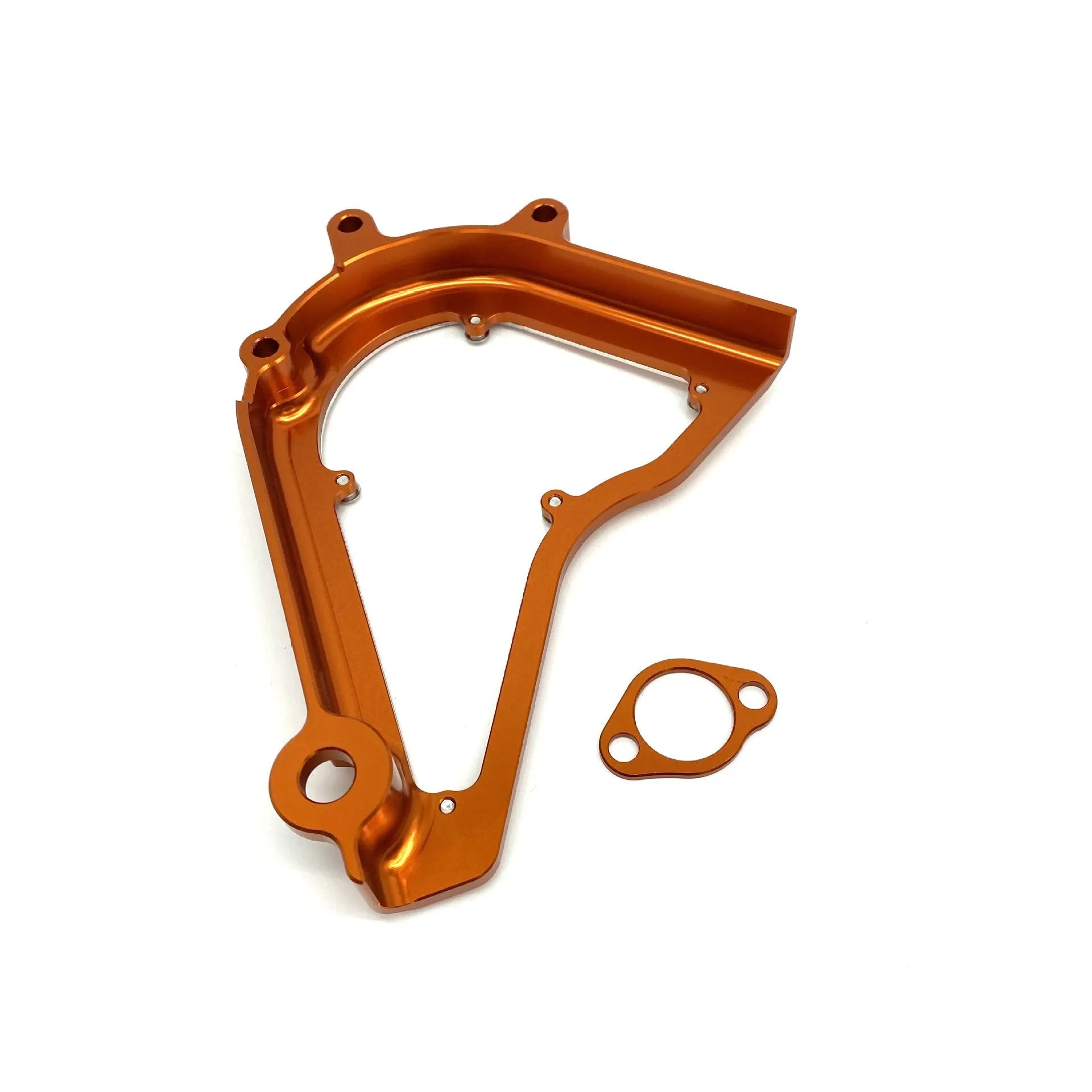 Black and orange motorcycle chain cover for KTM Duke 250 390 models with 20x15x5 cm dimensions