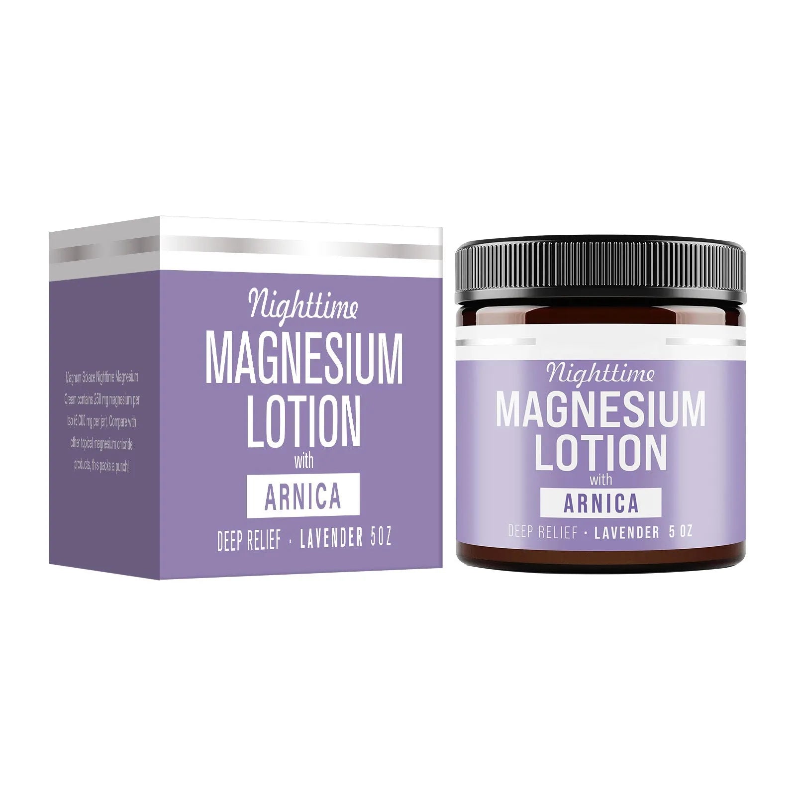 150ml jar of magnesium body butter cream with shea butter and arnica extract.