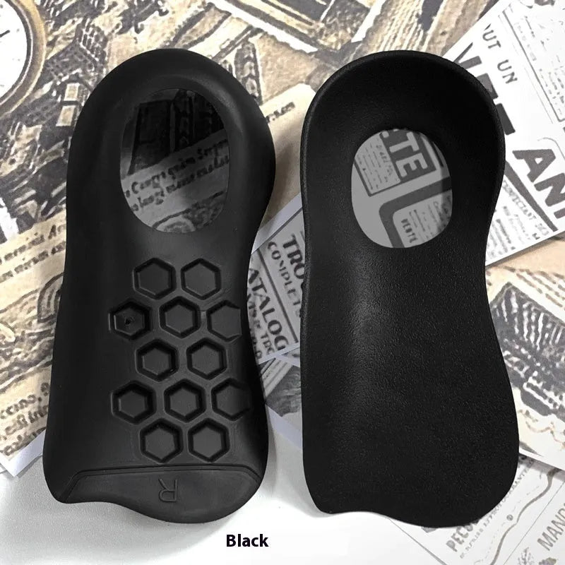 Varus correction arch support insoles in black, white and skin colour options