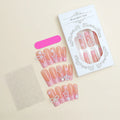 French style long water pipe wearable nails with a bow detail in colour XB-70-48.
