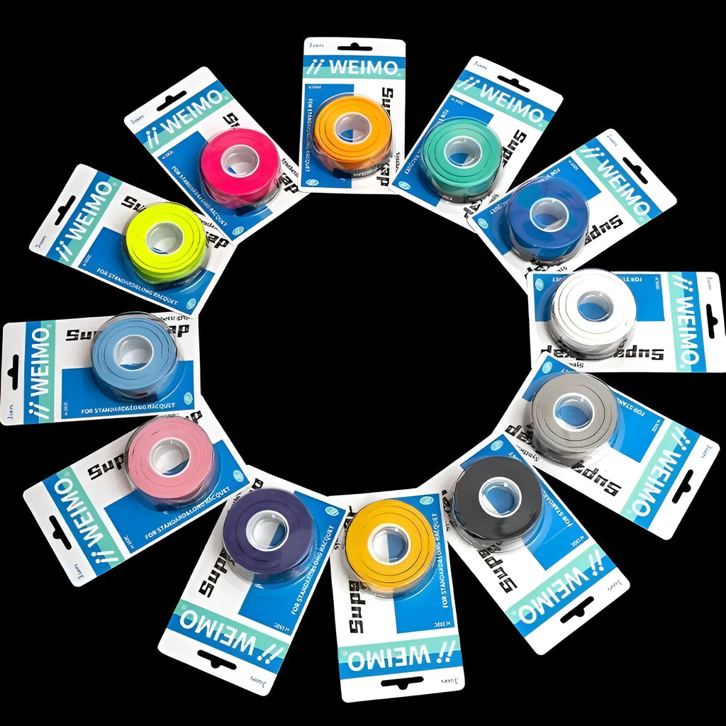 Badminton racket hand glue non-slip anti-sweat PU overgrip 3 pack in multiple colours
