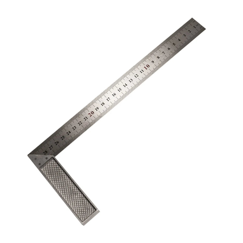 Red metal combination angle ruler set for civil surveying with two 7 inch tools and metric scale