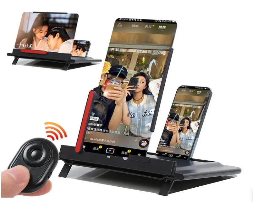12-inch black pull-out screen amplifier showing horizontal and vertical positions with magnification lens