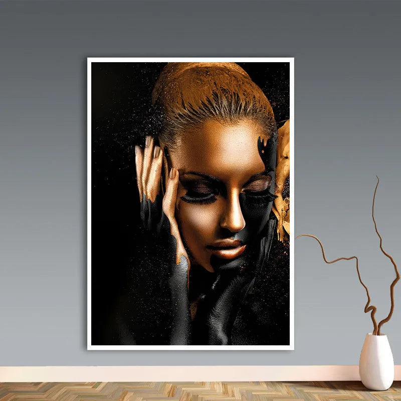 Black canvas wall art painting flat plane print multiple sizes home decoration