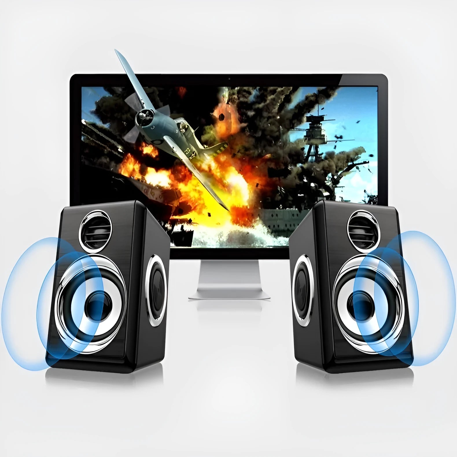 Small Portable Mini Speaker Laptop Audio Table Extra Bass USB Powered 32 Ohm 2 Channel Speakers Black Silver White Green 84x100x140mm for Home Use