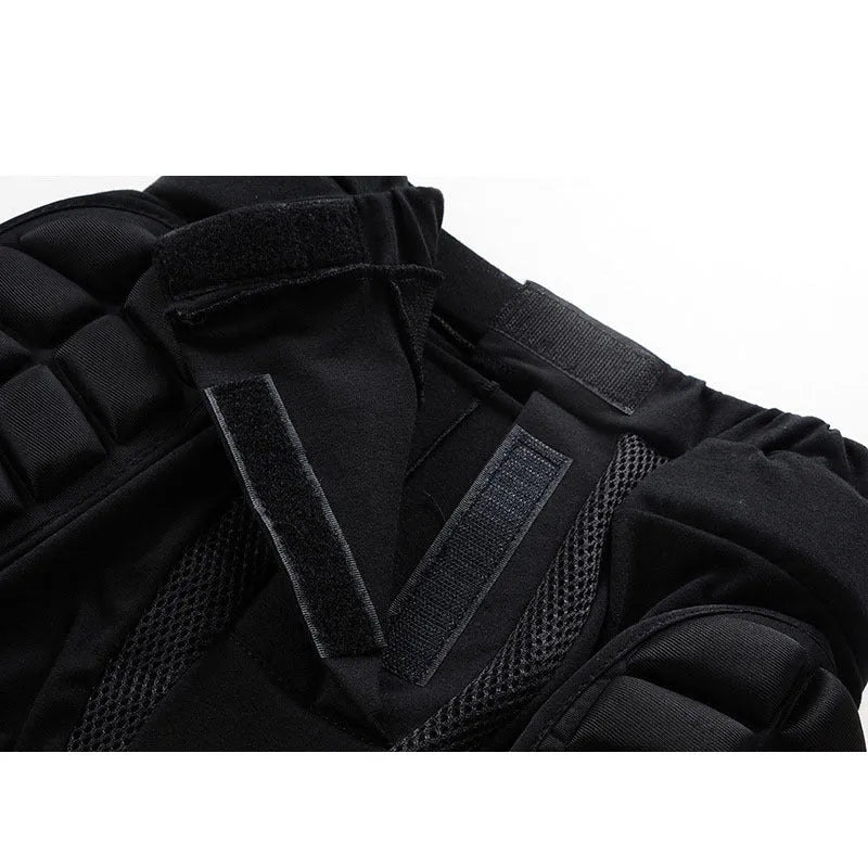 SULAITE black roller skating hip protection pants with sponge padding, front view