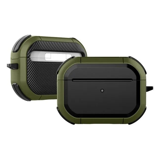 Black TPU and PC protective shell case for Apple AirPods Pro charging case