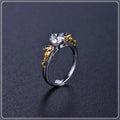 Copper crown motif cosplay ring in a black gold finish.