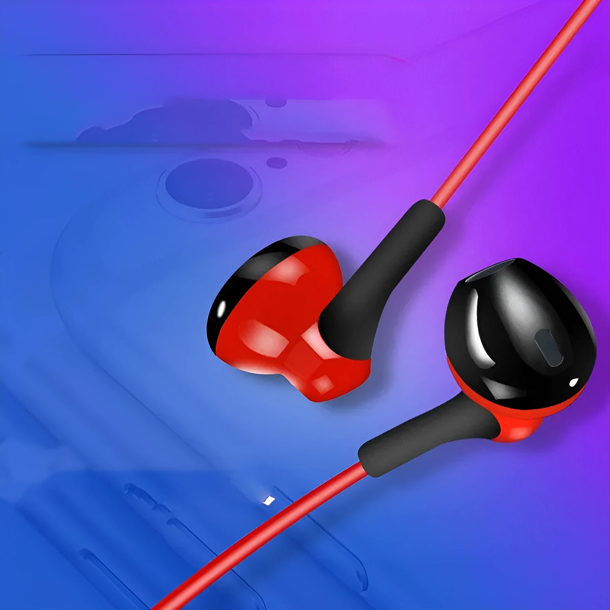 K-song in-ear wired monitoring earphones with TPE cable and clip, available in black
