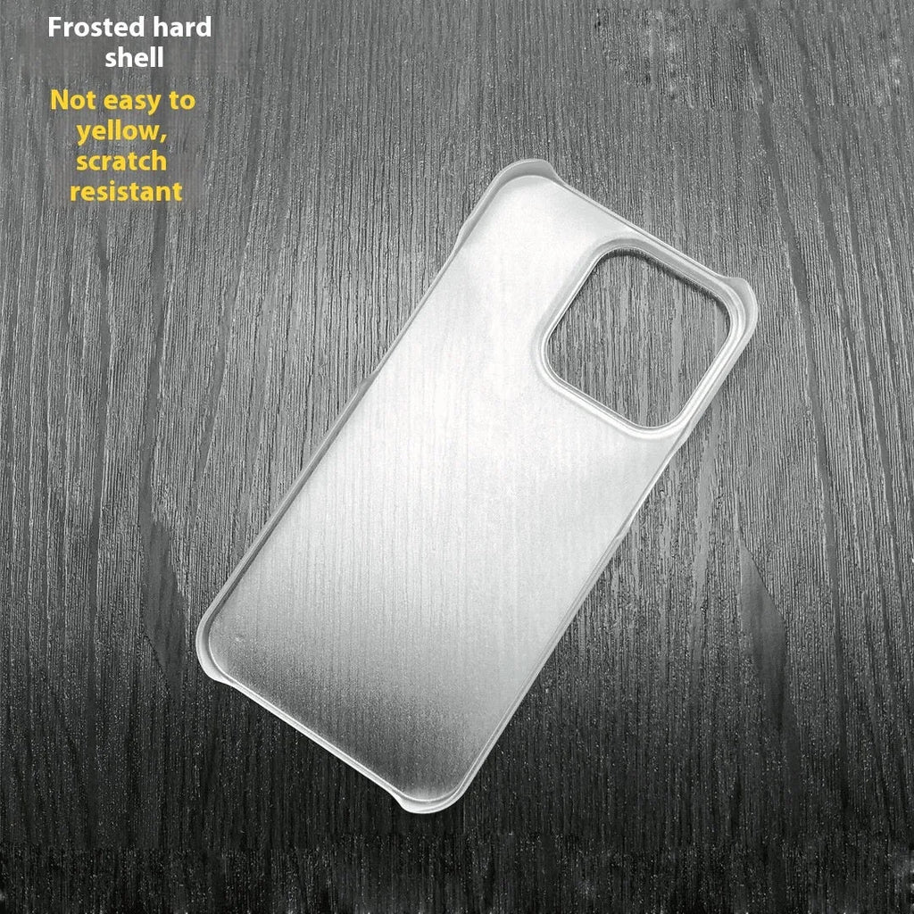 Ultra-thin half-pack frosted hard shell phone case for iPhone 11-16 series in black