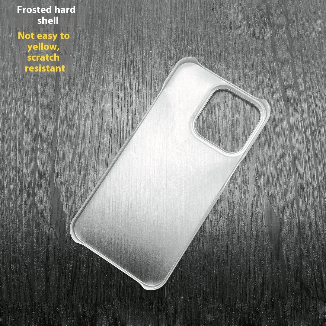 Ultra-thin half-pack frosted hard shell phone case for iPhone 11-16 series in black