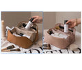 Large Capacity Travel Makeup Storage Bag PU Leather 23.5x10.5x11cm Solid Colour Urban Simplicity Daily Use White Pink Light Brown Black Organiser Case