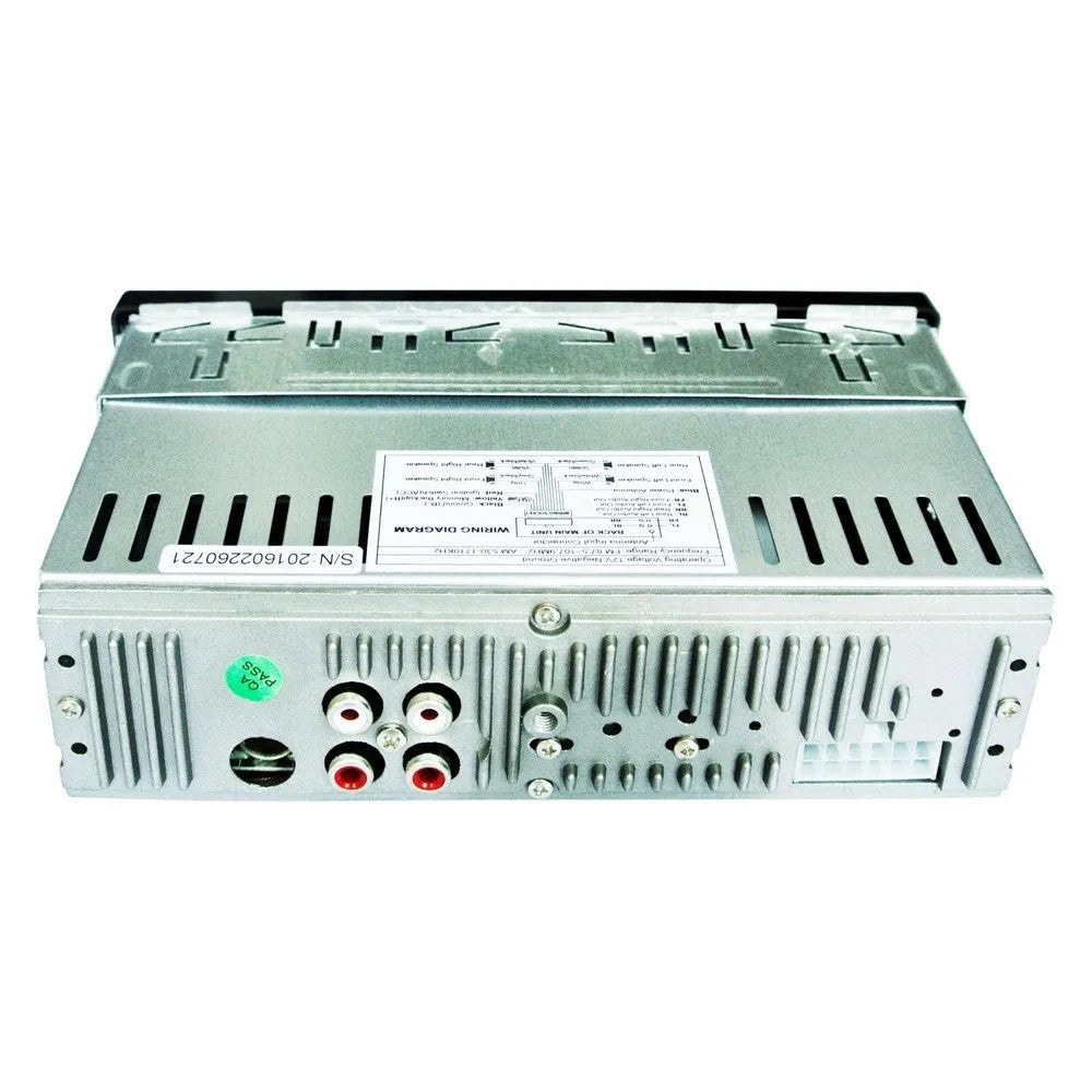 EZONETRONICS car stereo receiver with Bluetooth, USB and SD slots, front auxiliary input, and LCD display