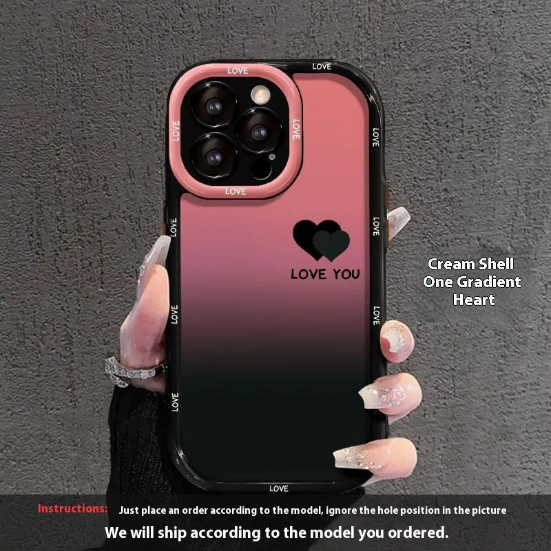 Acrylic fine hole phone case with drop protection for iPhone and Huawei smartphones in cream shell with black design
