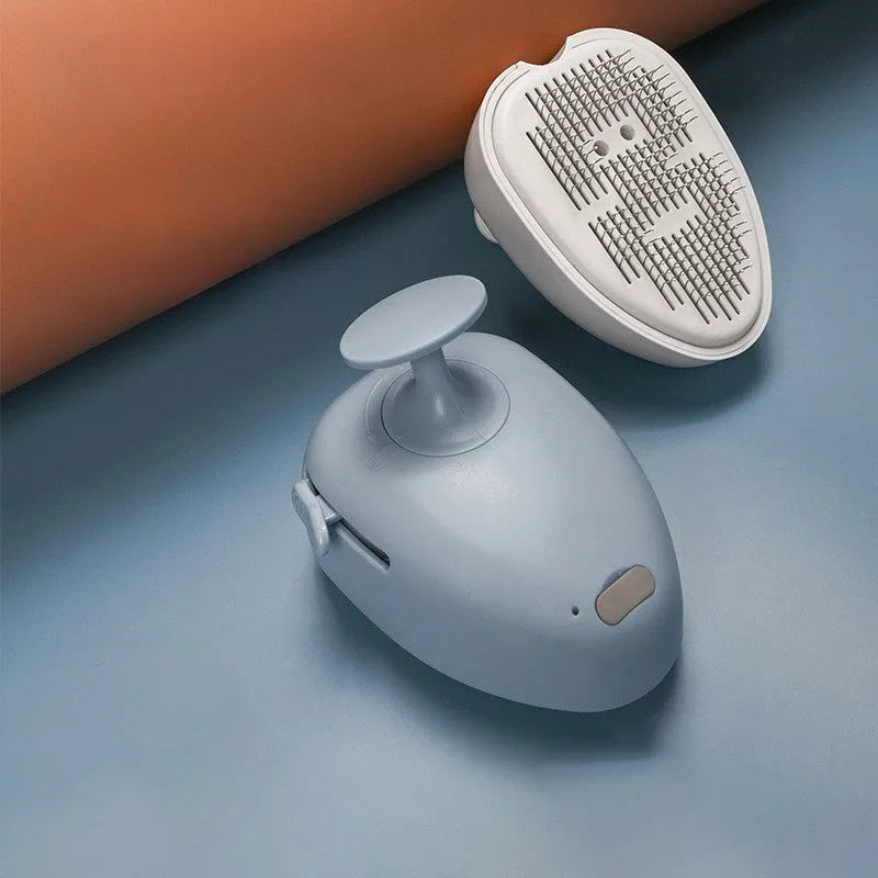 Self-cleaning cat steam brush with water mist spray for shedding removal