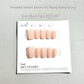 Frosted Velvet Cat's Eye press-on nails with Aurora iridescent shine, shown in short ladder sizes.