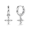 Pair of 925 sterling silver flower-shaped earrings in gold finish, Korean style women's jewellery