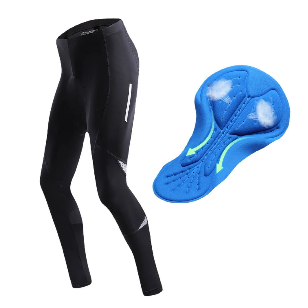 Men's black breathable quick-drying mountain bike cycling tight trousers with moisture-wicking fabric