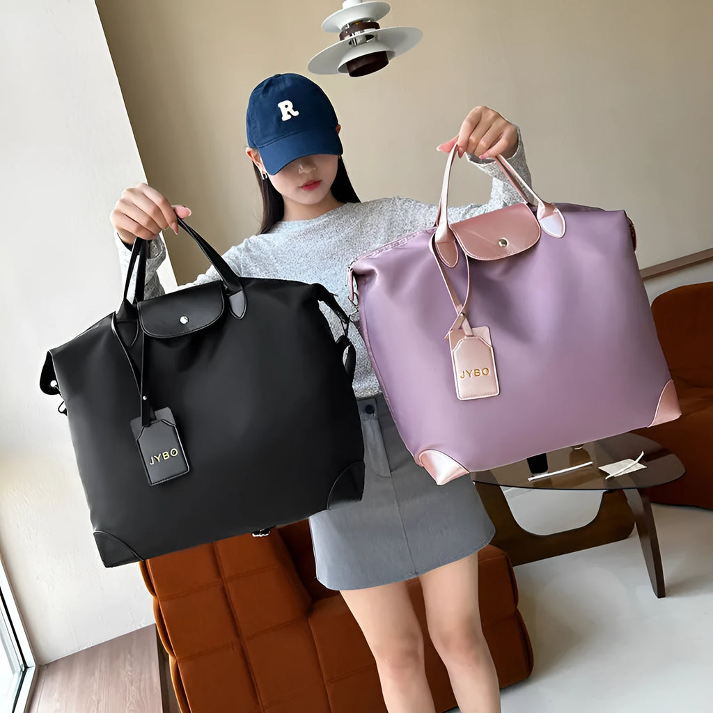 Large capacity portable shoulder lightweight nylon yoga bag 36-55L dry wet separation solid colour urban simple design